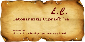 Latosinszky Cipriána névjegykártya